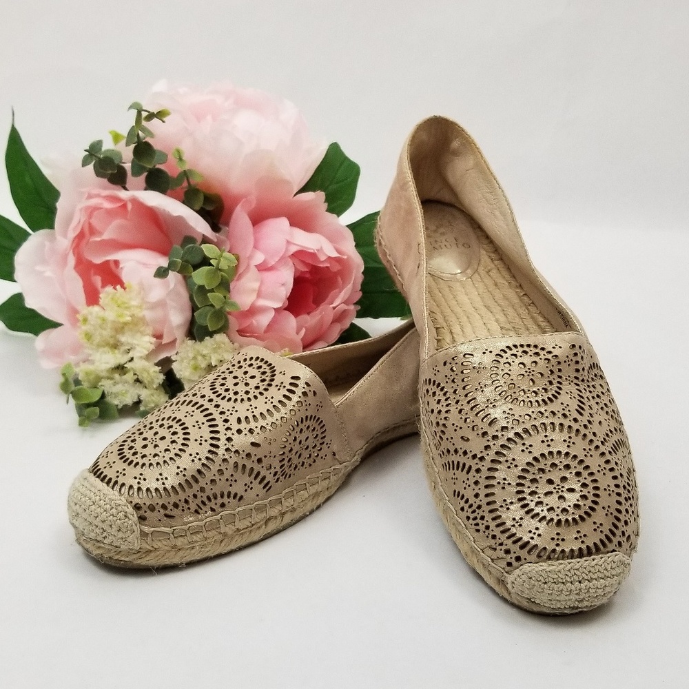 Vince Camuto Dalmi Gold Espadrille Flats